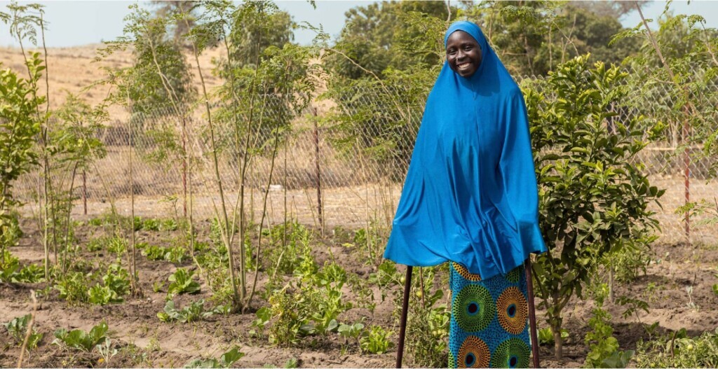 donna con disabilità motoria in Africa