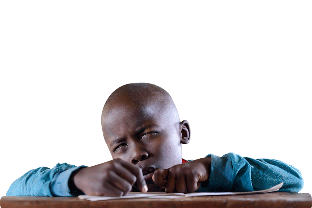 Bimbo con disabilità visiva a scuola